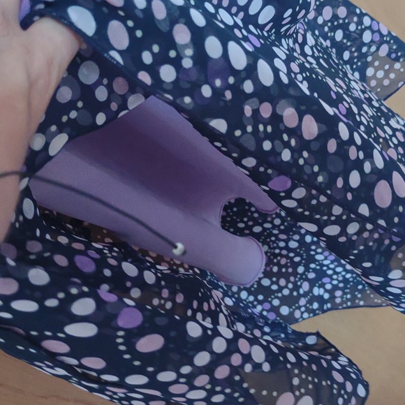 💜 3/$20 Gorgeous Purple Dots Handkerchief Dress - Picture 4 of 8